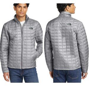 THE NORTH FACE Mens Medium Thermoball Eco Jacket Coat Quilted Puffer Silver Grey